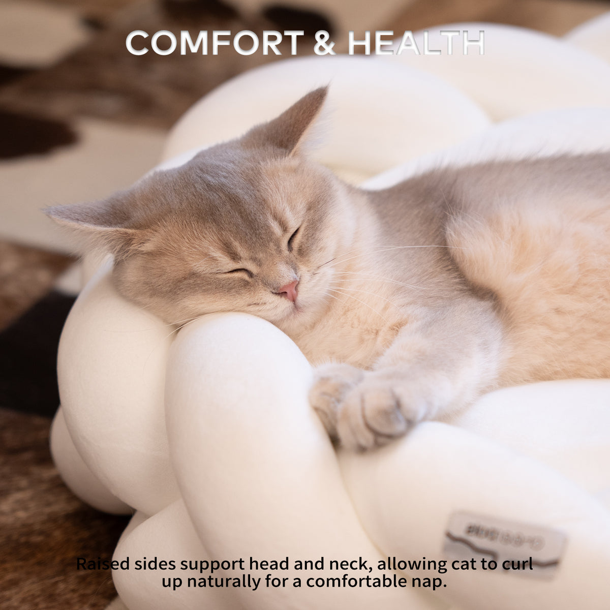 CheerPals Twisted Pet Bed, Weave Cat Bed Sofa with Cushion for Indoor Cats Puppy